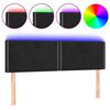 vidaXL LED H&ouml;f&eth;agafl 144x5x78/88 cm Svart Flauel