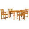 vidaXL Gar&eth;ur bor&eth;sett 5 pcs Br&uacute;nn Gegnheill akas&iacute;uvi&eth;ur
