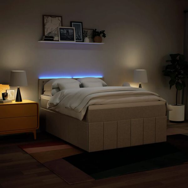 vidaXL H&oacute;lfa&eth; Springr&uacute;m me&eth; D&yacute;nu Rj&oacute;ma 140x200 cm Tauefni