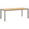 vidaXL Gar&eth;bor&eth; Gr&aacute;tt 190x90x75 cm P&oacute;l&yacute;rattan og Akas&iacute;uvi&eth;ur