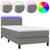vidaXL H&oacute;lfa&eth; Springr&uacute;m me&eth; D&yacute;nu&LED D&ouml;kkgr&aacute;tt 100x200cm Tauefni