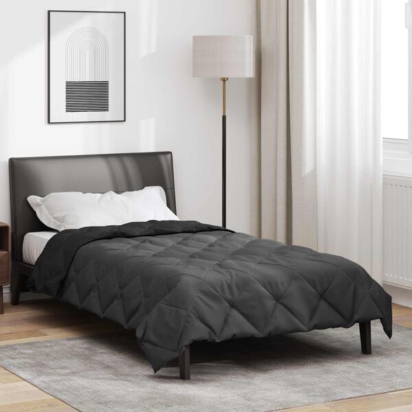 vidaXL Sumars&aelig;ng Svartur og Anthracite 220 x 135 cm M&iacute;kr&oacute;f&iacute;ber