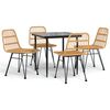 vidaXL 5 Hluta Gar&eth;bor&eth;stofusett P&oacute;l&yacute;rattan