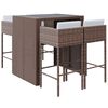 vidaXL 5 Hluta Gar&eth;barsett me&eth; Sessum P&oacute;l&yacute;rattan Br&uacute;nt