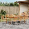 vidaXL Garður borðsett 9 pcs Drapplitaður Poly rattan