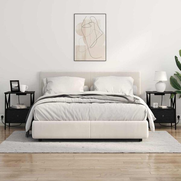 vidaXL Noatöflu skápur Svartur Eik 41,5 x 40,5 x 55 cm Samsettur viður