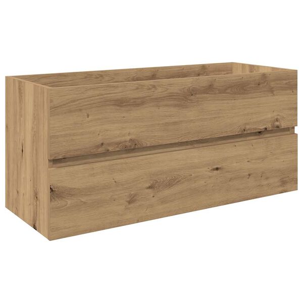 vidaXL Vasksk&aacute;pur me&eth; innbygg&eth;ri vaski og bl&ouml;ndunart&aelig;ki Handverks eik