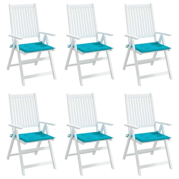 vidaXL St&oacute;lasessur 6 stk. T&uacute;rk&iacute;slita&eth;ar 50x50x4 cm Efnis&aacute;kl&aelig;&eth;i