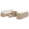 vidaXL Gar&eth;s&oacute;fa sett me&eth; p&uacute;&eth;i 11 pcs Drapplita&eth;ur p&oacute;l&yacute;rattan