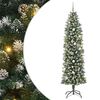 vidaXL Gervi mj&oacute; j&oacute;latr&eacute; me&eth; 300 LED me&eth; standi Gr&aelig;nn og hv&iacute;tur 240 cm