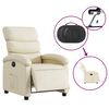 vidaXL Electric Recliner Chair Cream gervi leður