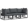 vidaXL Utandyra h&uacute;sg&ouml;gn me&eth; p&uacute;&eth;i 3 Stykki Svartur og Anthracite metal