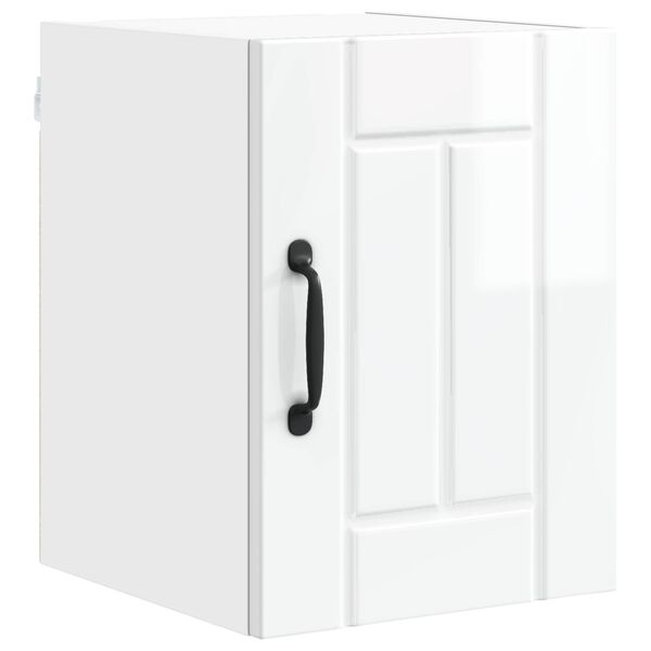 vidaXL Eldh&uacute;s sk&aacute;pur H&aacute;gloss hv&iacute;tur 30 x 31 x 40 cm Samsettur vi&eth;ur