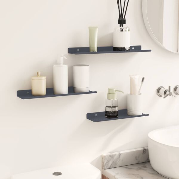 vidaXL Flj&oacute;tandi skrifbor&eth; 3 pcs Antras&iacute;t 40 x 9 x 2,5 cm St&aacute;l