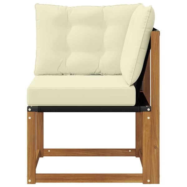 vidaXL Utandyra hornsofi &THORN;&eacute;ttur akas&iacute;uvi&eth;ur og text&iacute;lene efni