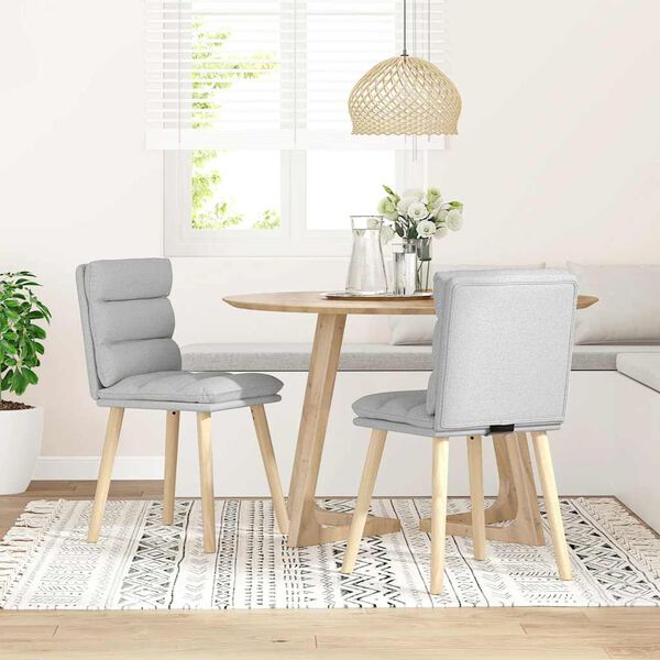 vidaXL borðstofustólar 2 stk Cloud Grey Efni