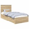 vidaXL Ramsv&iacute;k me&eth; h&ouml;fu&eth;gafl Sonoma Eik 90 x 200 cm Samsettur vi&eth;ur