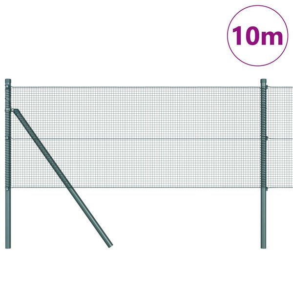 vidaXL Gir&eth;ingarp&oacute;stur Gr&aelig;nn 10 x 0,4 m (12 x 12 mm net) St&aacute;l og PVC