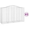 vidaXL Bogadregnir Grj&oacute;tkassar 5 stk. 200x50x120/140 cm Sinkh&uacute;&eth;a&eth; J&aacute;rn