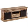 vidaXL Sj&oacute;nvarpssk&aacute;pur me&eth; 2 Rennihur&eth;um Gegnheill Mang&oacute;vi&eth;ur 110x30x45 cm