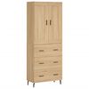 vidaXL Sk&aacute;pur Sonoma Eikarlitur 69,5x34x180 cm Samsettur Vi&eth;ur