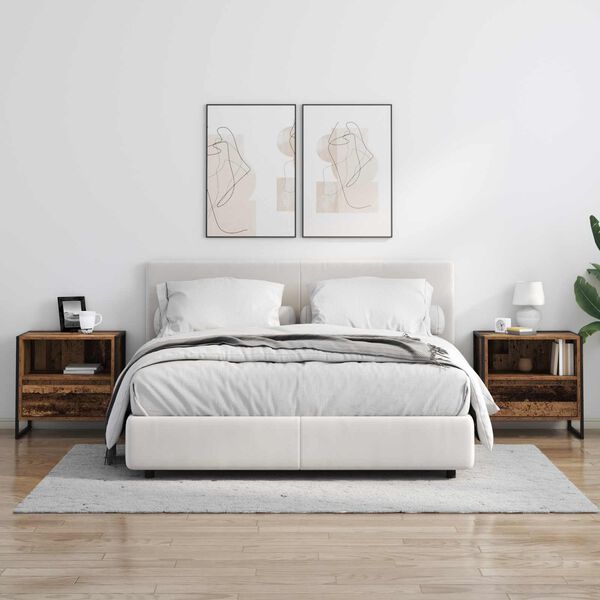 vidaXL N&aacute;ttbor&eth; Gamall vi&eth;ur 50 x 39,5 x 50 cm Samsettur vi&eth;ur