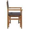 vidaXL Folding Director's Chair Grár 56 x 54 x 87 cm Solid teak viður