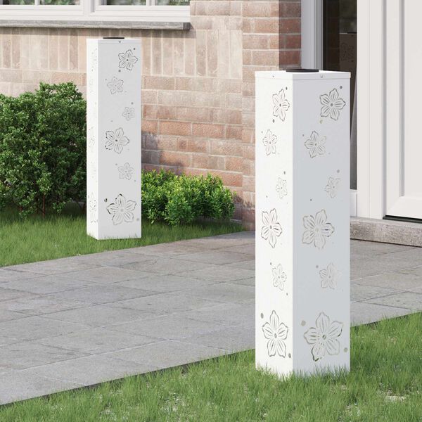 vidaXL S&oacute;lar LED st&iacute;gslj&oacute;s 2 pcs Hv&iacute;tt Kaldvalsa&eth;ur st&aacute;lar