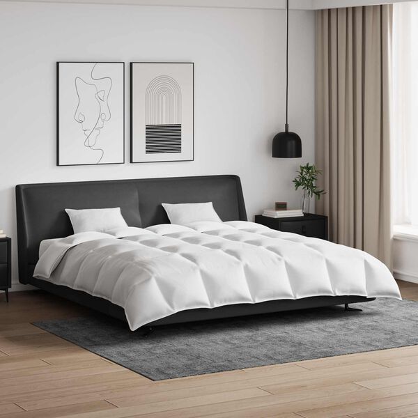 vidaXL Rúmfatasett með kodda 3 pcs Hvítt Dúnfjaðrir