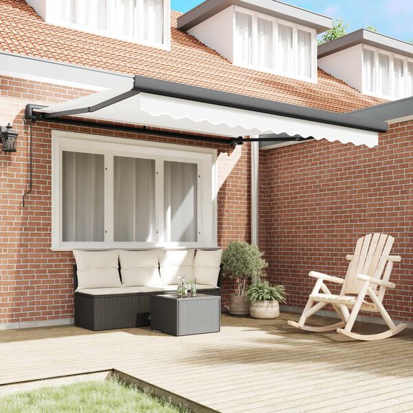 vidaXL S&oacute;lskermur Hv&iacute;tt 350 x 250 x 165 cm P&oacute;l&yacute;ester og Aluminium