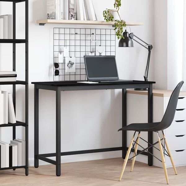 vidaXL bor&eth; Svartur Eik 80 x 50 x 76,5 cm Vinnslutr&eacute; og st&aacute;li