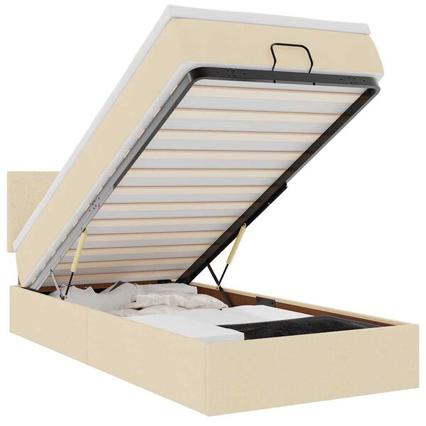 vidaXL Ottoman r&uacute;mgrind me&eth; d&yacute;nukremi 90x190 cm Efni