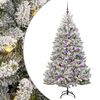 vidaXL Gervi j&oacute;latr&eacute; me&eth; 300 LED Gr&aelig;nn og hv&iacute;tur 180 cm PVC og m&aacute;lmur