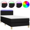 vidaXL H&oacute;lfa&eth; Springr&uacute;m me&eth; D&yacute;nu&LED Svart 90x190cm Tauefni