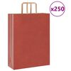 vidaXL Papp&iacute;rspokar 250 stk me&eth; Handf&ouml;ngum Rau&eth;ir 32x12x42 cm