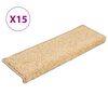 vidaXL Stigamottur 15 stk 65x21x4 cm kremlita&eth;ar r&eacute;tthyrndar br&uacute;nir