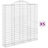 vidaXL Bogadreginn Grj&oacute;tkassi 5 stk. 200x30x200/220 cm Sinkh&uacute;&eth;a&eth; J&aacute;rn