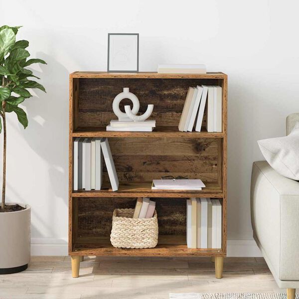 vidaXL Vi&eth;beinteyfla Gamalt timbur 69,5 x 32,5 x 90 cm Samsettur vi&eth;ur