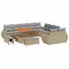vidaXL Gar&eth;s&oacute;fa sett me&eth; p&uacute;&eth;i me&eth; geymslu 13 pcs drappa&eth;ur og lj&oacute;sgr&aacute;r
