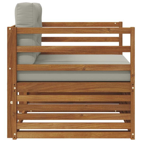 vidaXL &Uacute;ti s&oacute;fasett Solid Akas&iacute;uskei&eth; og P&oacute;lyester N&aacute;tt&uacute;rulegur