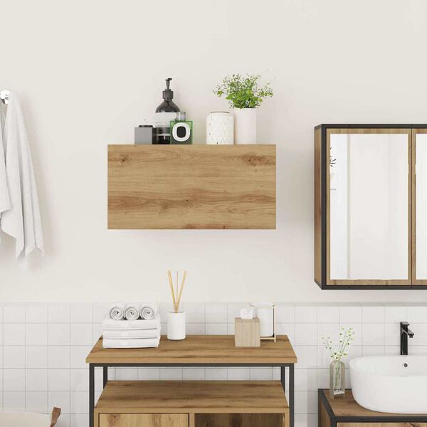 vidaXL baðherbergis veggskápur Artisan Oak 60x25x30 cm Hannaður viður