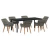 vidaXL Gar&eth;ur bor&eth;sett me&eth; p&uacute;&eth;i 7 pcs Gr&aacute;r p&oacute;l&yacute;rattan