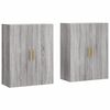 vidaXL Vegghengdir Sk&aacute;pur 2 stk. Gr&aacute;r Sonoma 69,5x34x90 cm