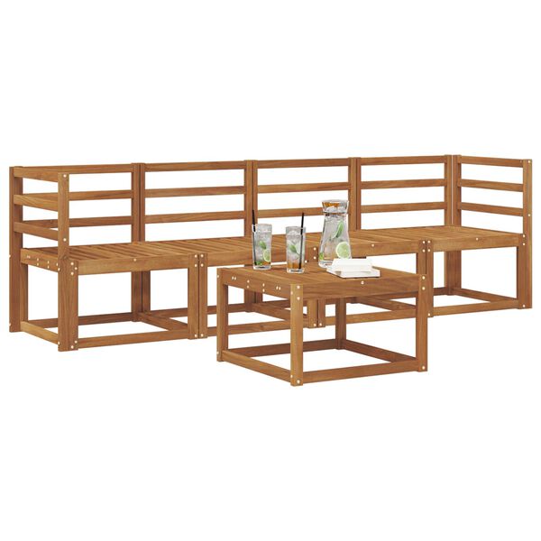 vidaXL &Uacute;ti s&oacute;fasett 5 pcs N&aacute;tt&uacute;rulegur Hrein akas&iacute;utr&eacute;