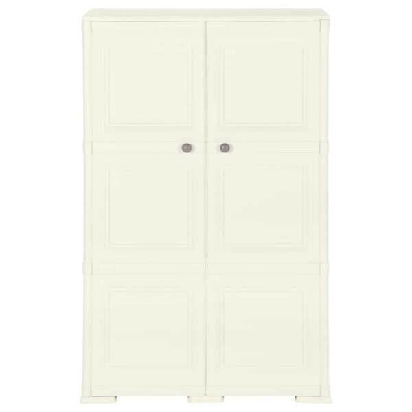 vidaXL Plastskápur 79x43x125 cm Viðarhönnun Rjómahvítur