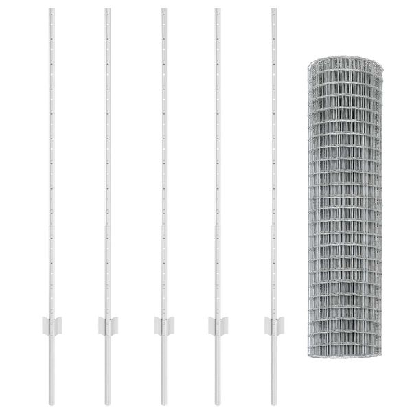 vidaXL Gir&eth;ing me&eth; p&oacute;st Silfur 1,2 x 10 m St&aacute;l