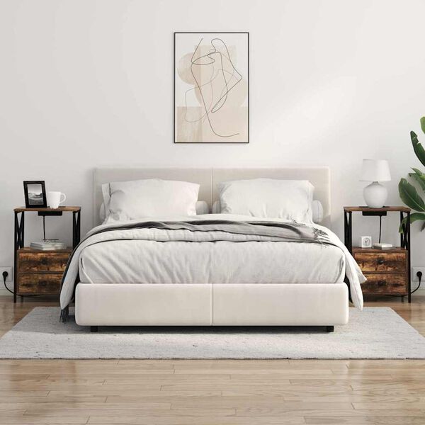 vidaXL Noat&ouml;flu sk&aacute;pur Rau&eth;-eik 40 x 31 x 60 cm Samsettur vi&eth;ur