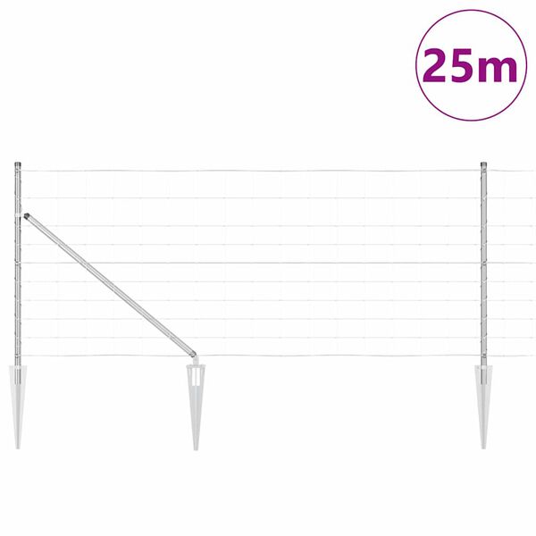 vidaXL Gir&eth;ingarp&oacute;stur Galvaniseru&eth; 25 x 1 m St&aacute;l