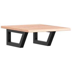 vidaXL Veggfest Handlaugarhilla Stál og Gegnheil Eik