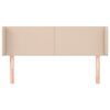 vidaXL Höfðagafl með Eyrum Cappuccino 147x16x78/88 cm Gervileður